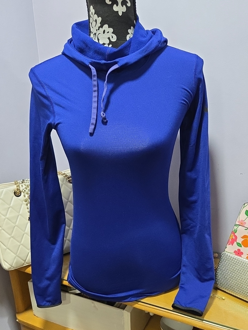Nike Women's Royal Blue Cowl-Neck Pullover Hoodie